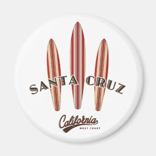 Santa Cruz Kaliforniens tre surfboard Magnet