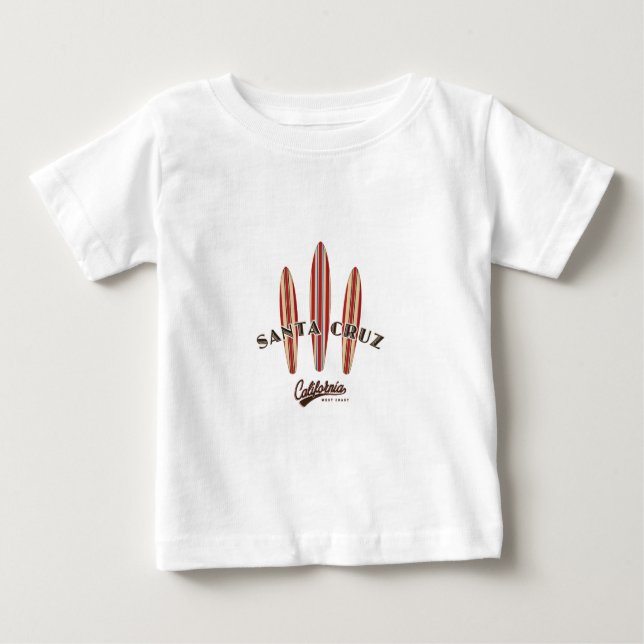 Santa Cruz Kaliforniens tre surfboard Tee Shirt (Framsida)