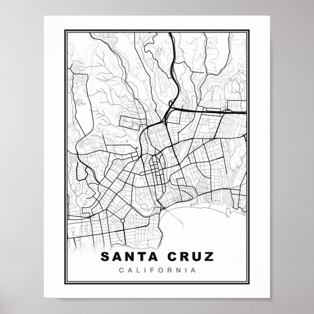 Santa Cruz Karta Poster (Framsidan)