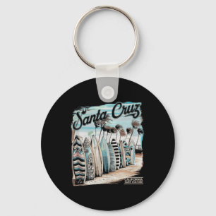 Santa Cruz män kvinnor Kalifornien Retro solnedgån Nyckelring