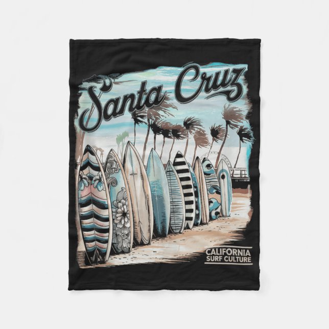 Santa Cruz Men Women California Retro Sunset Vinta Fleecefilt (Framsidan)