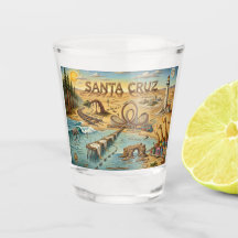 Santa Cruz Pop Art Karta – Djärv Kust Landmärke