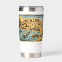 Santa Cruz Pop Art-karta – Djärv kustlandmärke