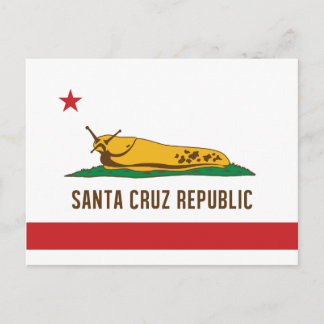 Santa Cruz Republic Banana Slug Flagga Vykort
