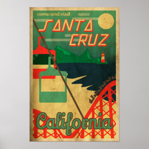 Santa Cruz Retro affisch