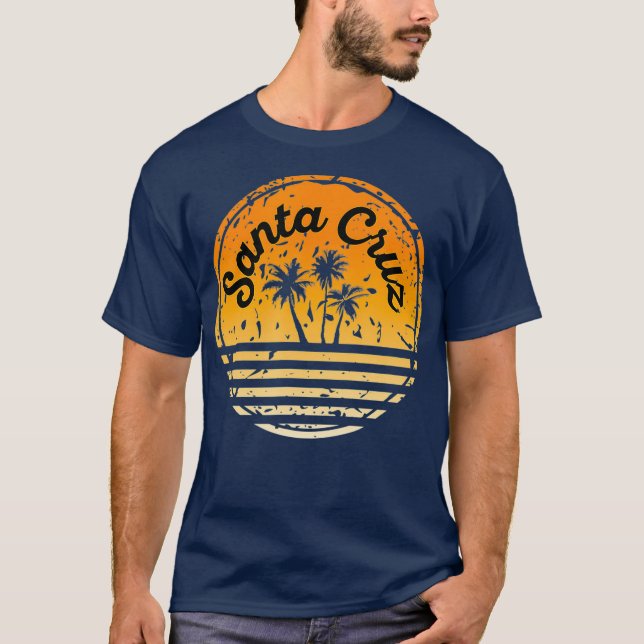Santa Cruz Retro Surfa Handflatan Träd T Shirt (Framsida)