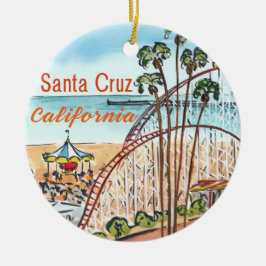 Santa Cruz Roller Coaster-ornament Julgransprydnad Keramik
