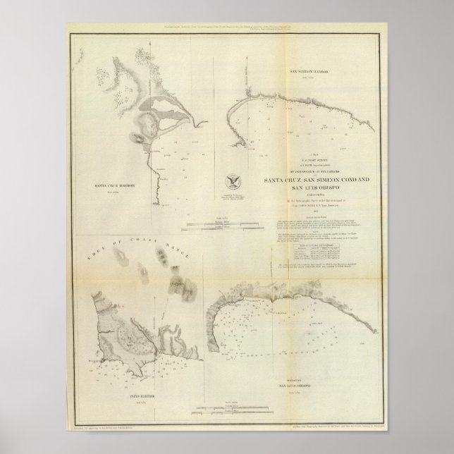 Santa Cruz, San Simeon, Coxo, San Luis Obispo Poster (Framsidan)