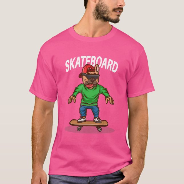 Santa Cruz Skateboard Hund Skateboarding T Shirt (Framsida)