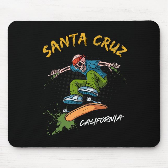 Santa-Cruz Skeleton Skateboard Beach Funny Hallowe Musmatta (Framsidan)