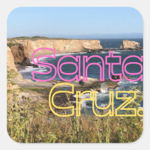 Santa Cruz Sticker från Davenport Ocean Cliffs Fyrkantigt Klistermärke