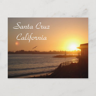 Santa Cruz Sunset av fyr Vykort