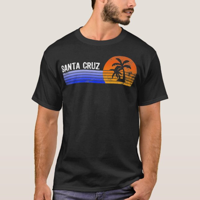 Santa Cruz Sunset Retro Handflatan Träd Ocean Cali T Shirt (Framsida)