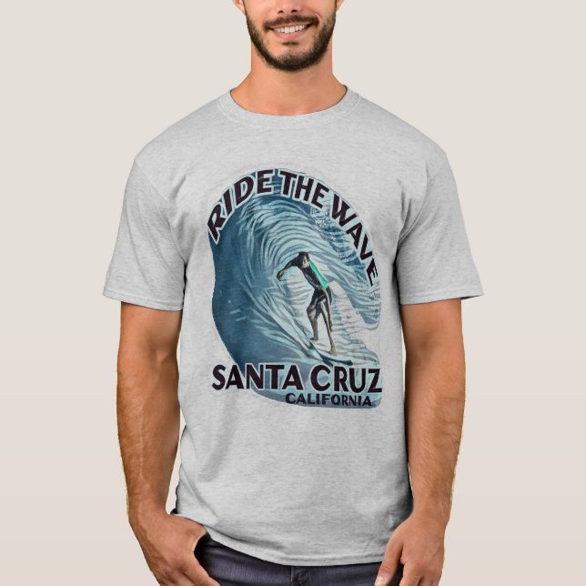 Santa Cruz, Surfers and Tourists T Shirt (Framsida)