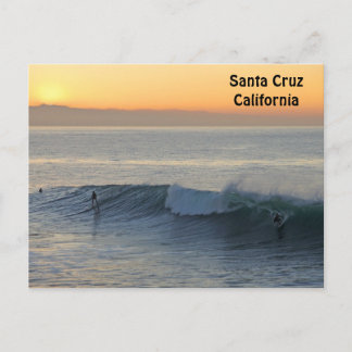 Santa Cruz Surfing at Sunrise vycard Vykort