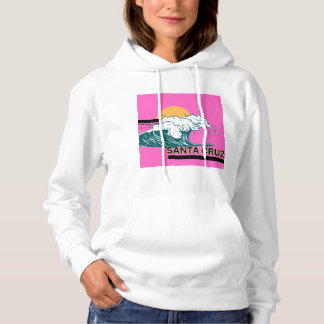 Santa Cruz-vågen och rosa sunset hoodie T Shirt