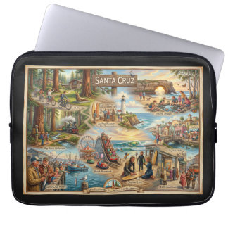 Santa Cruz Vibe Karta – Kulturell Konsttryck för K Laptop Fodral