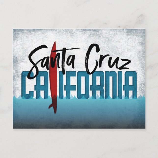 Santa Cruz vycard California Surfboard Vykort (Framsida)