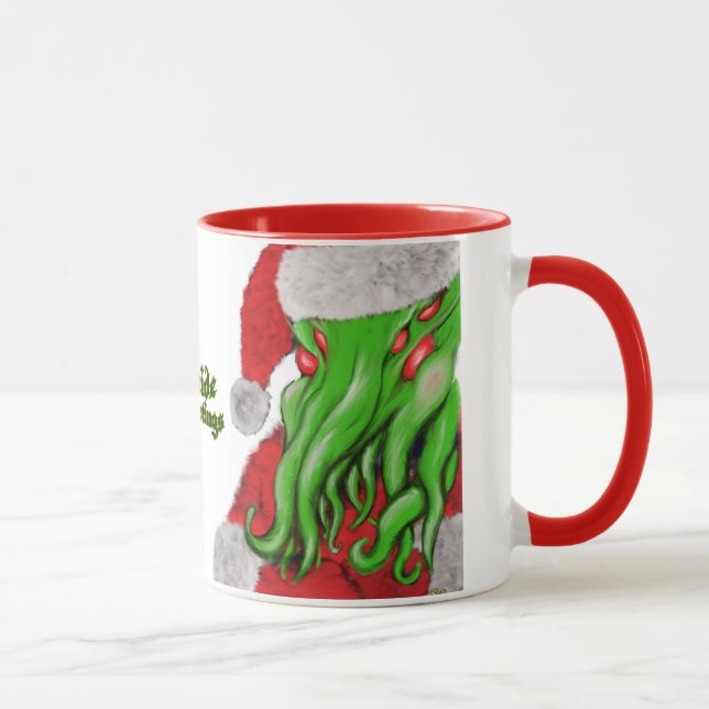 Santa Cthulhu Yuletide hälsningmugg Mugg (Höger)