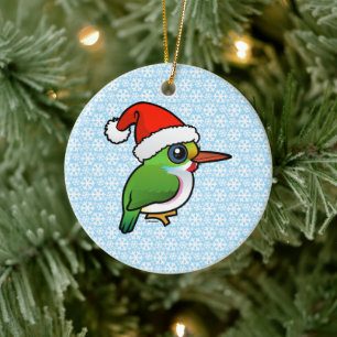 Santa Cuban Tody Julgransprydnad Keramik