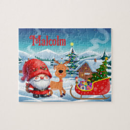 Santa Custom Child Name Puzzle Pussel
