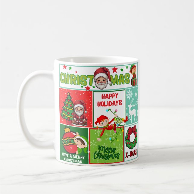 Santa Cute God jul kaffe mugg (Vänster)