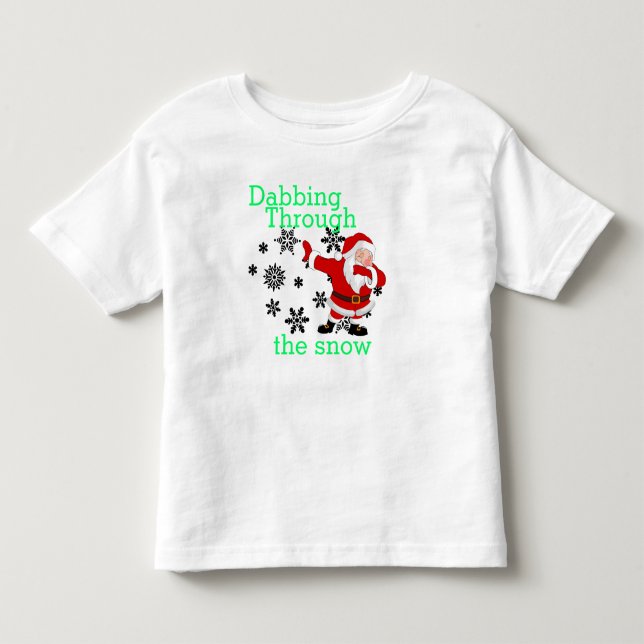 Santa Dabbing genom snö T Shirt (Framsida)