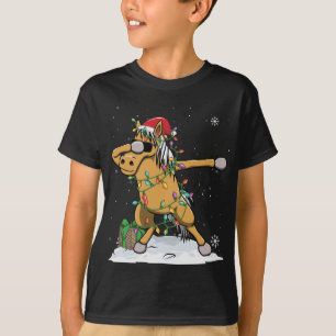 Santa Dabbing Horse Ljus Funny Julafton T Shirt