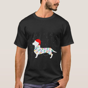Santa Dachshund jul Ljus Shirt Dachshund P T