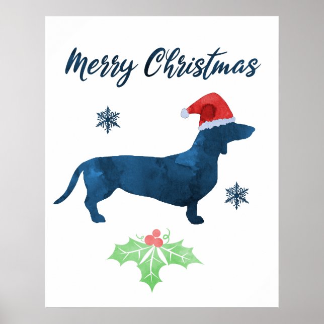 Santa Dachshund - juldoxie Poster (Framsidan)