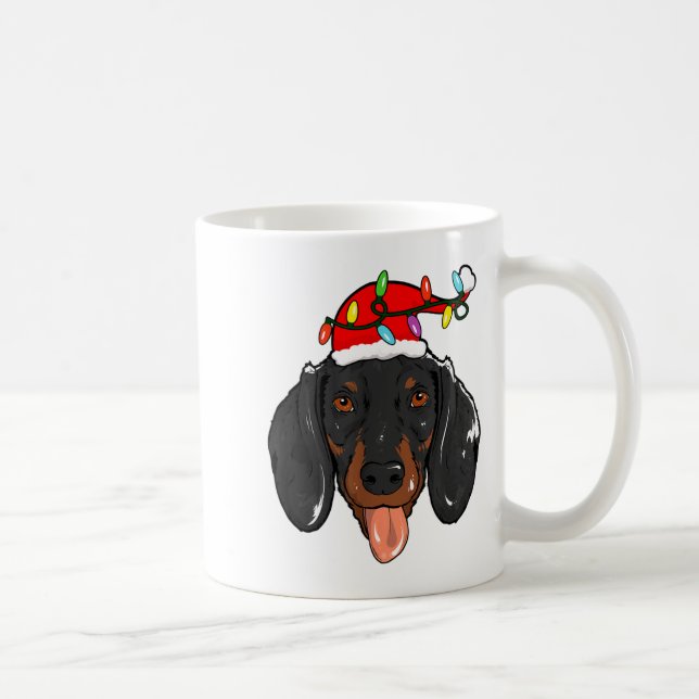 Santa Dachshund Light Christmas  Kaffemugg (Höger)