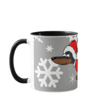 Santa Dachshund Wiener Hund Coffe Mugg