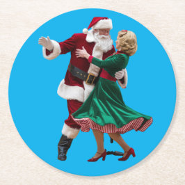 Santa Dancing Paper Coaster Underlägg Papper Rund