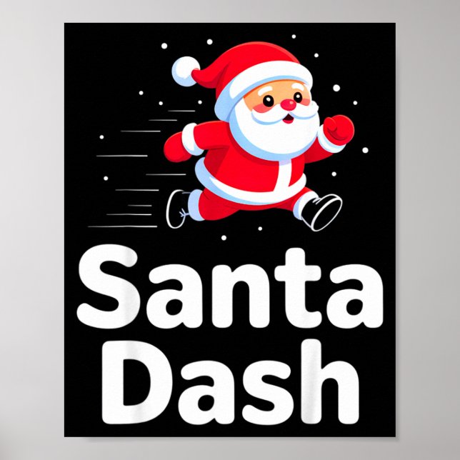 Santa Dash Christmas Running Runner Costume Xmas 5 Poster (Framsidan)