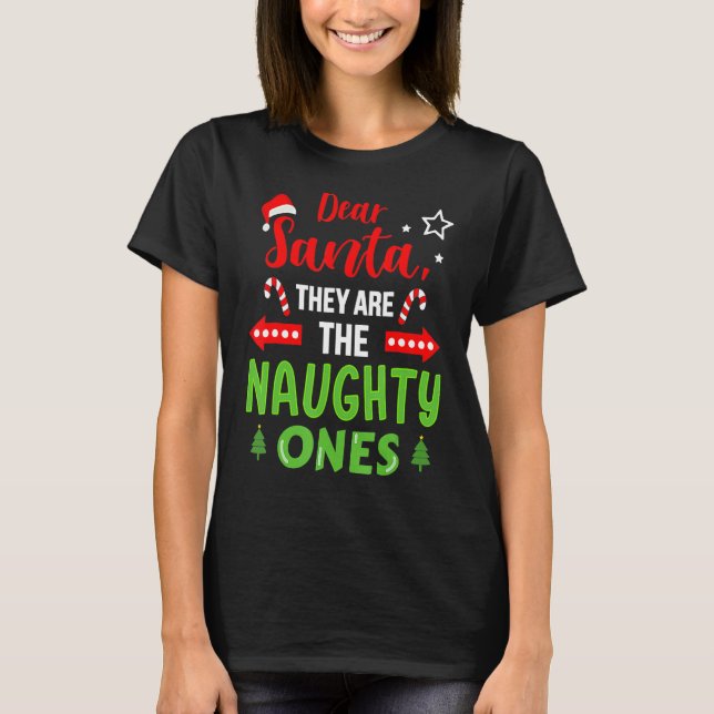 Santa De Naughty Family Cousin Brother Sister Ch T Shirt (Framsida)