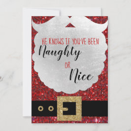 Santa Define Naughty CHristmas Card, jultomten Julkort