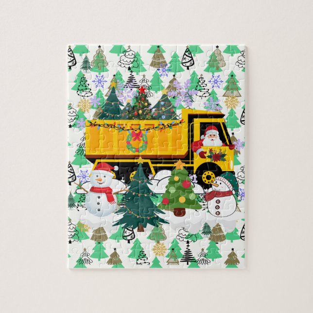 Santa Delivering Julgranar Pussel (Vertikal)