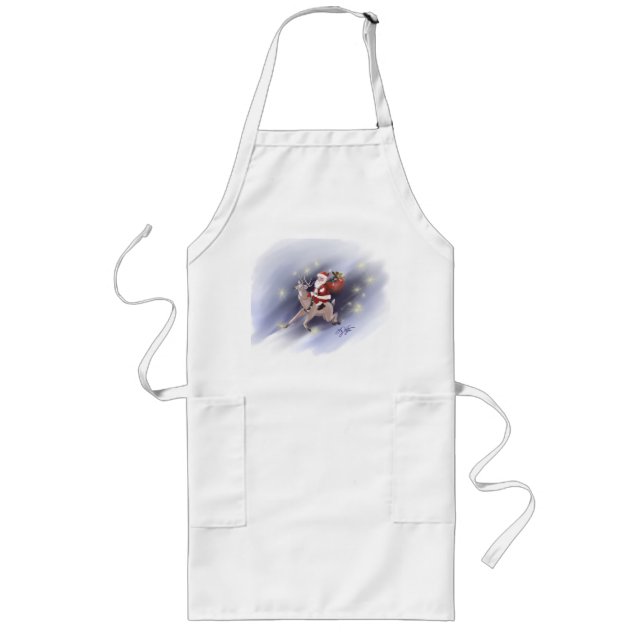 Santa Delivers Apron Långt Förkläde (Framsidan)