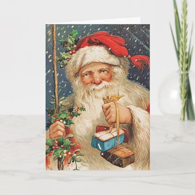 Santa Delivers, ett julkort Helgkort (Framsida)