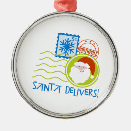 Santa Delivers! Julgransprydnad Metall