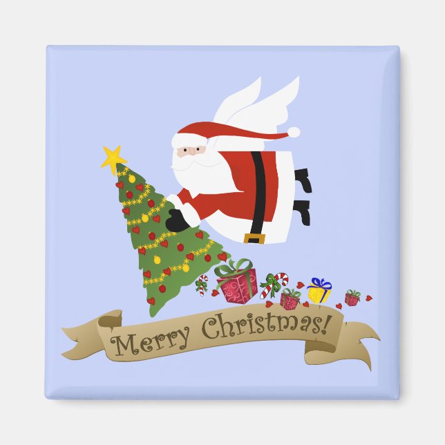 Santa Delivers | Julmagnet Magnet (Framsidan)