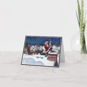 Santa Delivery Bokar Helgdag Card Tack Kort