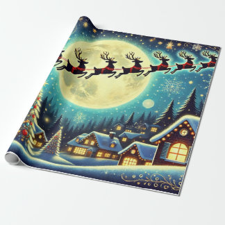 Santa Deliving presenter på julmas kväll Presentpapper