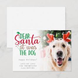 Santa det var Hund Photo Humous-Helgdag Card Anteckningskort