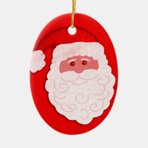 Santa "din hälsning" röd och vit ornament