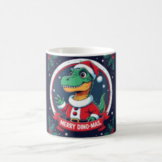 Santa Dinosaur Christmas Funny “Merry Dino-Mas” Kaffemugg