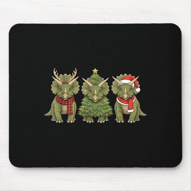 Santa Dinosaur Christmas Tree Triceratops Lover Xm Musmatta (Framsidan)