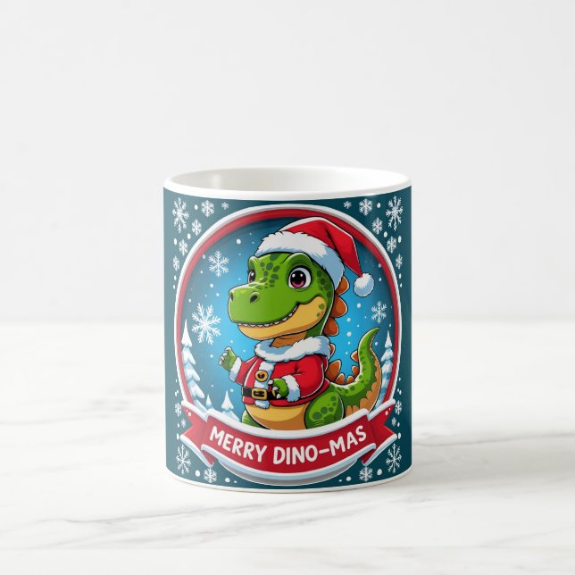 Santa Dinosaur Jul Rolig “God Dino-Jul”  Kaffemugg (Center)