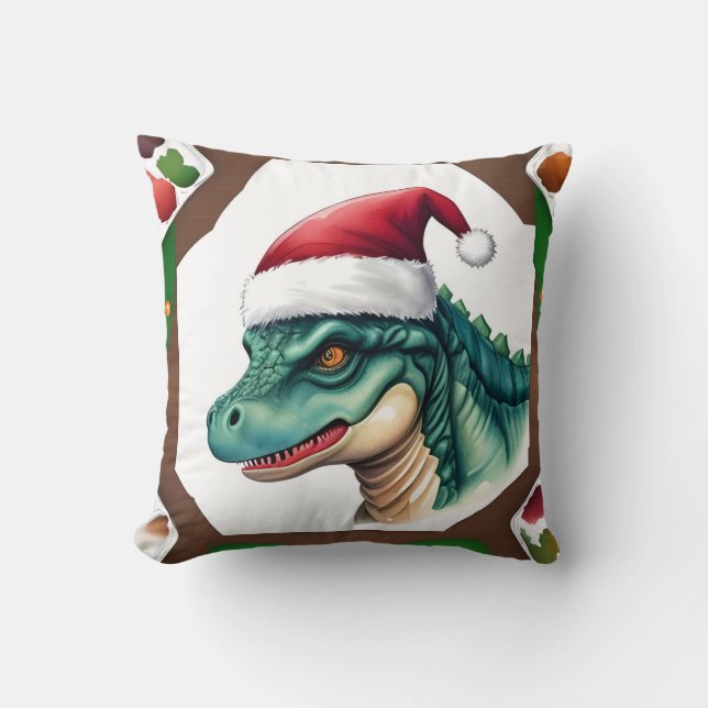 Santa Dinosaur Kudde (Framsida)