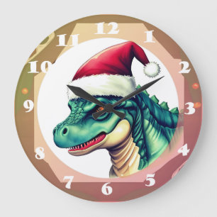 Santa Dinosaur Stor Klocka
